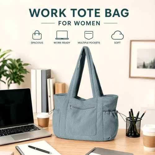 Oversized Work Tote Bag for Women with 40oz Cup Holder