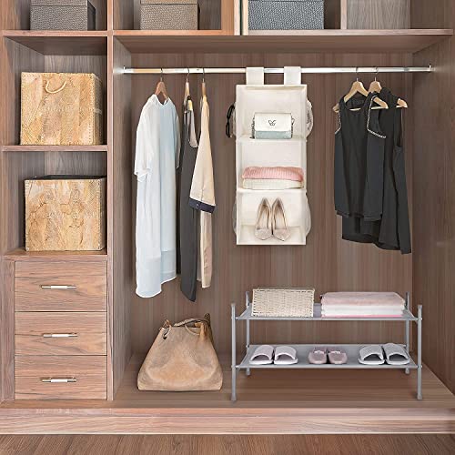 2 Pack 3 Shelf Hanging Closet Organizer with 2 Velcro (2 Count)