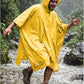 Adult Rain Poncho Waterproof Hooded Raincoat Lightweight Packable