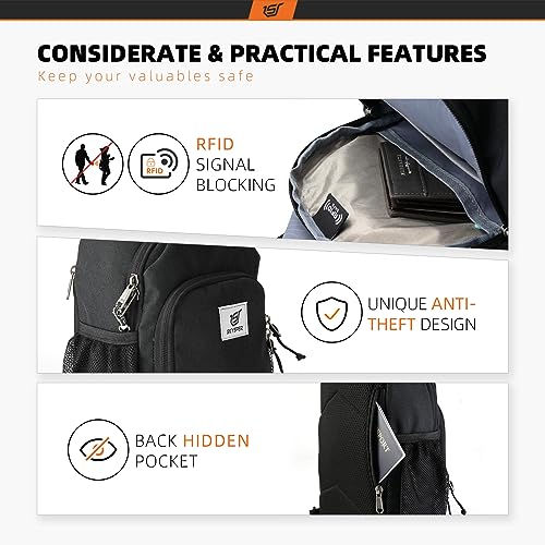 Sling Bag RFID Crossbody Sling Backpack Cross Body Shoulder Bag Travel Hiking Daypack for Women Men