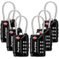 6 Pack TSA Approved Luggage Locks 4 Digit Code Cable Lock Black (6 Count)