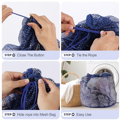 4Pcs Mesh Laundry Bags Washing Machine Mesh Wash Bags for Clothes (4 Count)