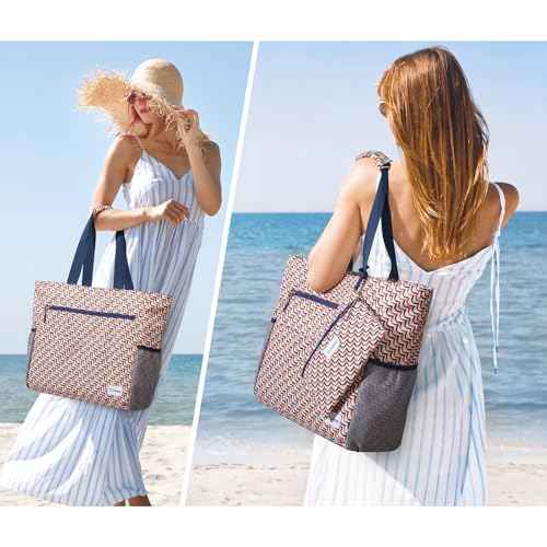 Beach Bag Waterproof Sandproof Large Capacity Foldable for Women