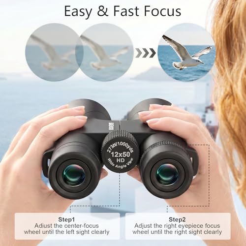 12x50 Binoculars for Adults Cruise Ship Travel Outdoor High Powerd Gift