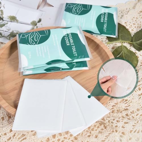 120 Pcs Disposable Flushable Paper Toilet Seat Covers Travel Supplies Essentials for Airplane