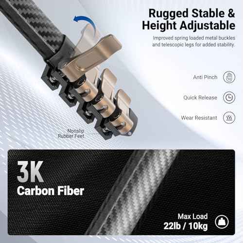 LITETRIP Carbon Fiber Travel Tripod with Pan Tilt Low Profile Ball Head