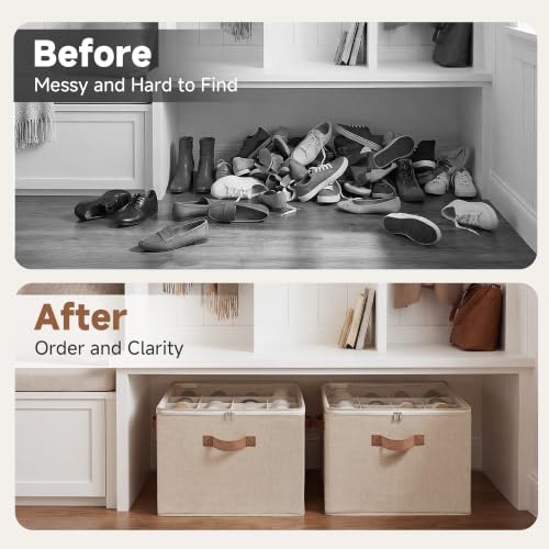 16 Pair Closet Shoe Organizer with Adjustable Dividers