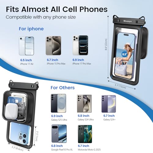 Floatable Floating Waterproof Phone Pouch 2 Pack (2 Count)