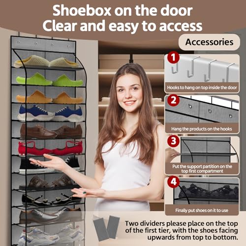 12 Pocket Over the Door Shoe Organizer