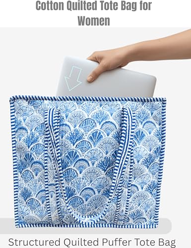 100% Cotton Quilted Tote Bag For Women