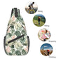 Sling Bag Tropical Leaf Pattern Hiking Daypack Crossbody Shoulder Backpack Travel Chest Pack for Men Women