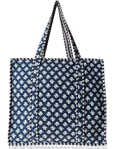 100% Cotton Quilted Tote Bag For Women