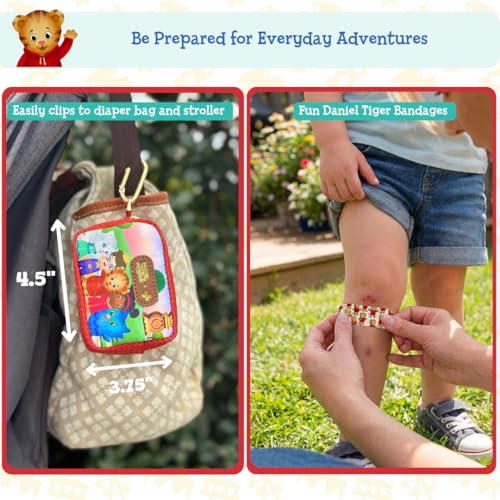 KeepGoing Daniel Tiger’s Small Travel First Aid Kit Kids (60 Count)
