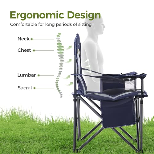 Oversized Fully Padded Camping Chairs with Lumbar Support (2 Count)