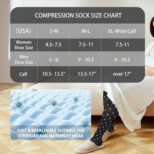 Cotton Compression Socks for Women&Men 20 (2 Count)