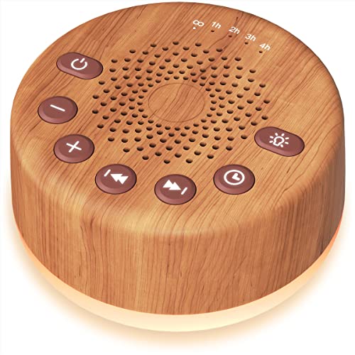 Sound White Noise Machine with 25 Soothing Sounds and Night Lights with Memory Function 32 Levels of Volume and 5 Sleep Timer Powered by AC or USB for Sleeping Relaxation