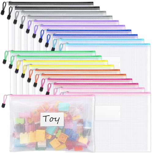 20 Pack Mesh Zipper Pouch Bags (20 Count)