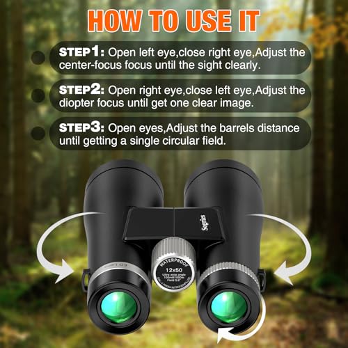 12x50 Binoculars for Adults High Power Premium ED Glass Waterproof