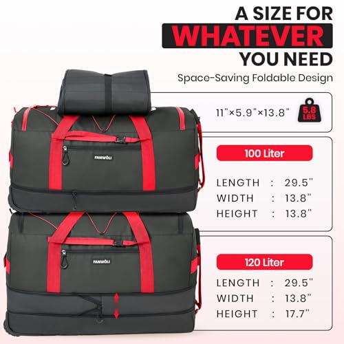 120L Rolling Duffle Bag with Wheels