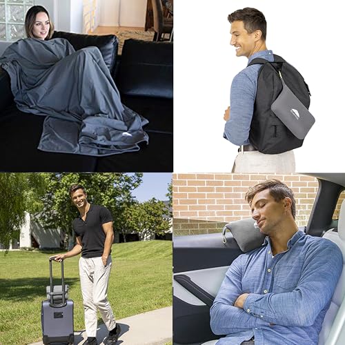 Premium Soft Lightweight Travel Blanket Pillow Airplane