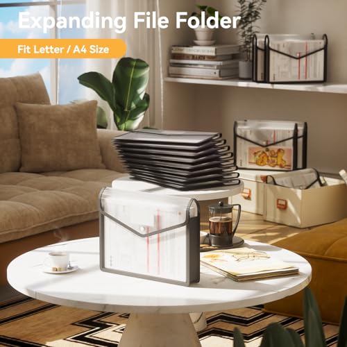 12 Pack Plastic Expanding File Folder