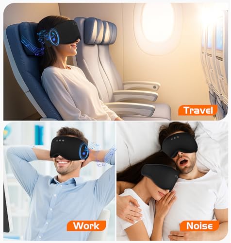 Bluetooth Sleep Mask with 2 Removable 3D Contoured Cup