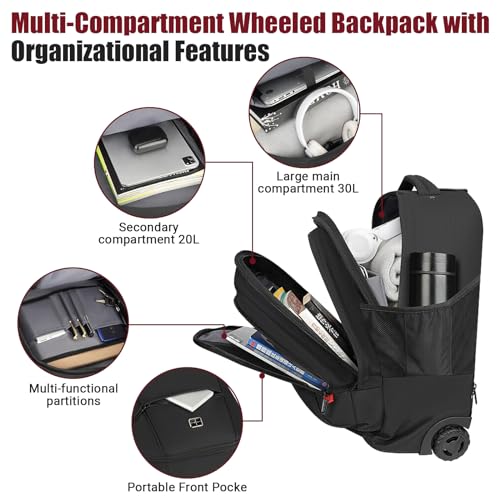 21x14 x8 Rolling Backpack For Adults With wheel