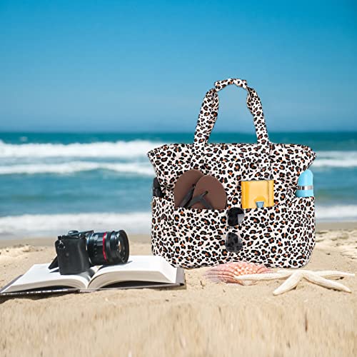 Water Resistant Beach Tote Pool Bags Women Ladies Large Gym Tote Carry On Bag With Wet Compartment for Weekender Travel