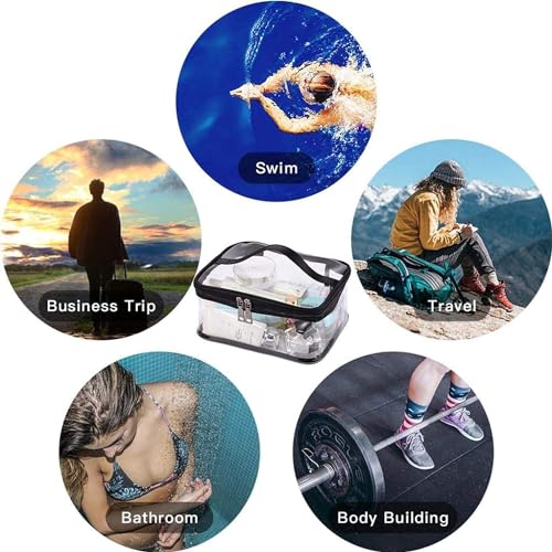 Black Makeup Bag Zipper Waterproof Portable Travel Storage Pouch 2 Pcs (2 Count)