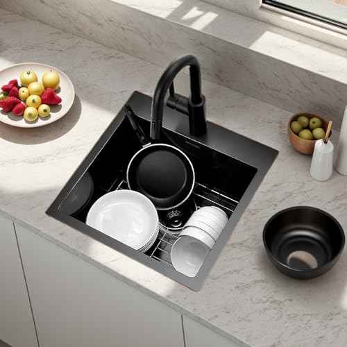 18x18 Inch Drop in Black Bar Sink