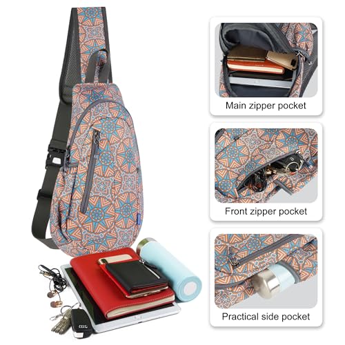 Small Sling Bag Lightweight Crossbody Bag for Easter Gifts Women Men Hiking Backpack Travel Shoulder Bag Chest Daypack for Gym Work Outdoor Sports Mix