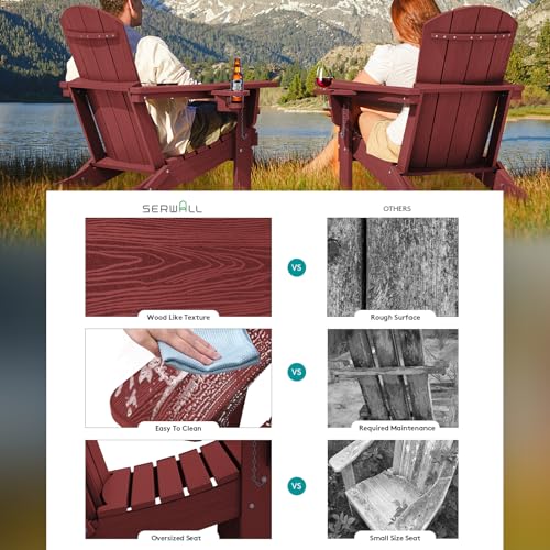 Outdoor Adirondack Chairs with 2 Cup Holders