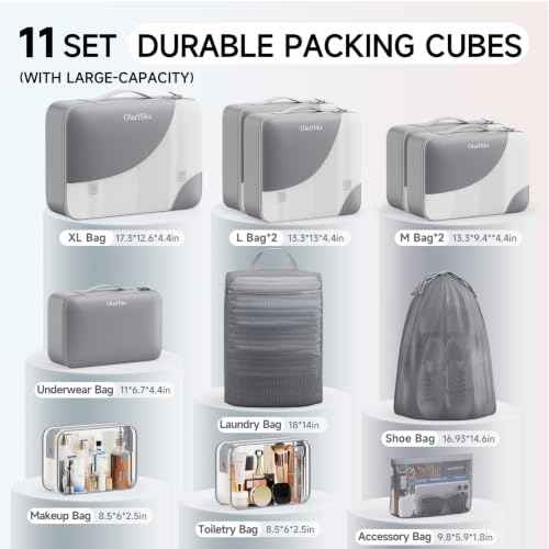 11 Set Packing Cubes for Travel (11 Count)