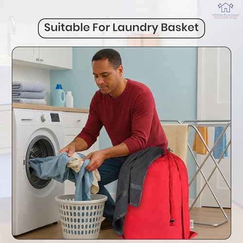 LFH Home Cotton Rich Large Premium Canvas Laundry Bag (6 Count)