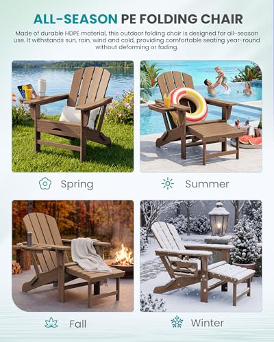 Folding Adjustable Adirondack Chair with Footrest