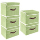Foldable Storage Boxes with Lids 5 Pack Fabric Storage Bins with Lids (5 Count)