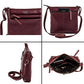 Leather Crossbody Bags for Women Small Genuine Nappa Purse Multi