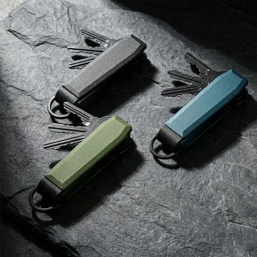 Compact Aluminum Green Key Organizer Holder with Pocket Clip