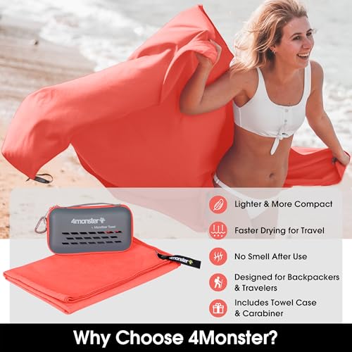 Quick Dry Travel Towel with Case & Carabiner