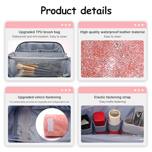 Travel Makeup Bag Cosmetic Bags for Women (3 Count)