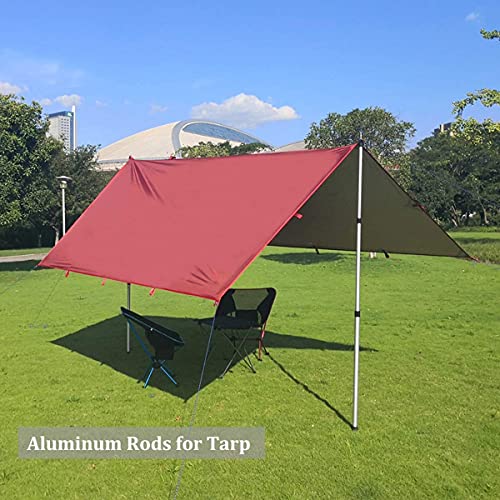 Tent Poles Camping Poles for Tarp Awning Canopy Porch Sun Sails Tarpaulin Headroom Aluminium Adjustable Telescoping