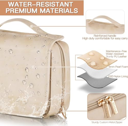 Hanging Travel Toiletry Bag for Women Vegan Leather