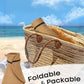 Womens Sun Visor Hats Wide Brim Straw Beach Hat UV Protection Ponytail Packable Beach Vacation Essentials Khaki