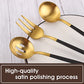 Matte Black Gold Serving Silverware Set