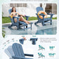 4 Pcs HDPE Folding Adjustable Adirondack Chair with Ottoman (4 Count)