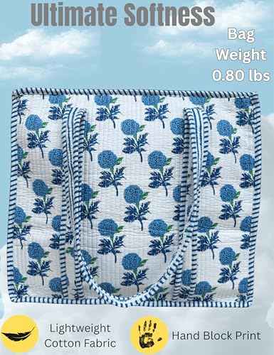 100% Cotton Quilted Tote Bag For Women