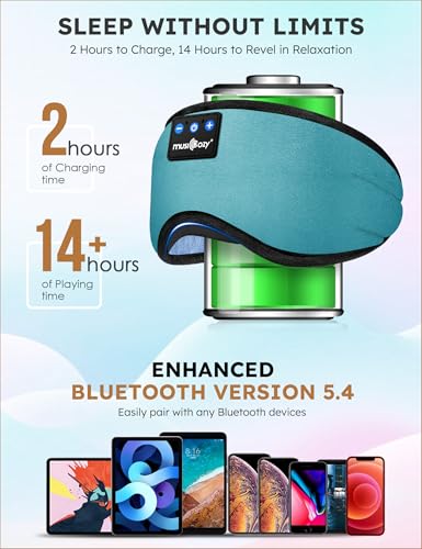 Sleep Headphones Bluetooth 5.4 Sleep Eye Mask with HD Speakers