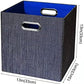 Storage Cube Basket Bins,13×13 Foldable Storage Containers for Shelf Cabinet Bookcase Boxes,Thick and Heavy Duty Fabric Drawer (4pcs, blue)