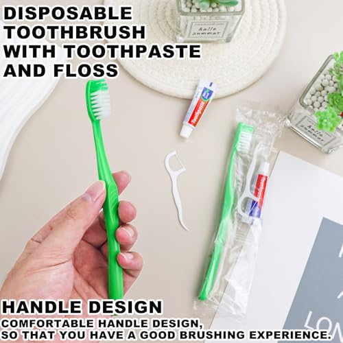 Disposable Toothbrushes with Toothpaste and Floss (50 Count)
