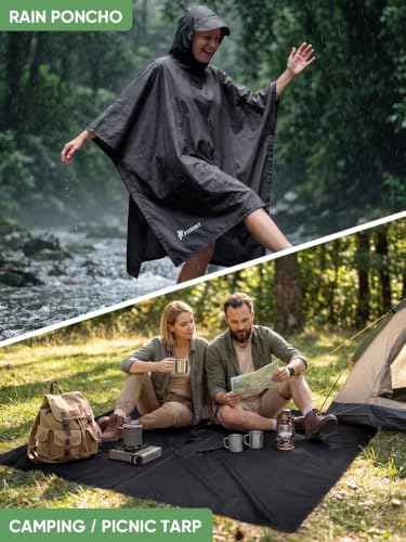Hooded Rain Poncho for Adults
